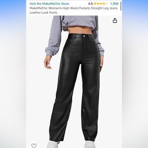 Faux leather pants